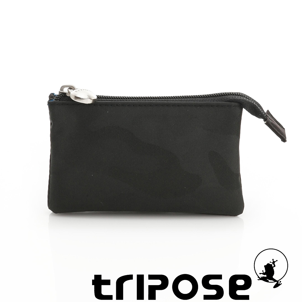 tripose 漫遊系列岩紋簡約微旅萬用零錢包 迷彩黑