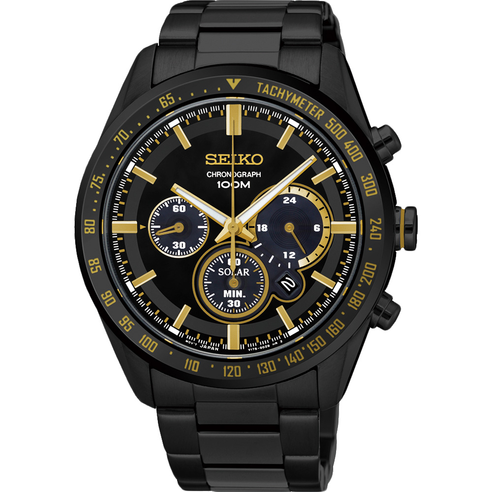 SEIKO Criteria 極速風暴限量太陽能計時碼錶(SSC473P1)-黑/42mm