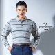 Emilio Valentino 經典橫條休閒POLO衫_灰色(21-7V9863) product thumbnail 1