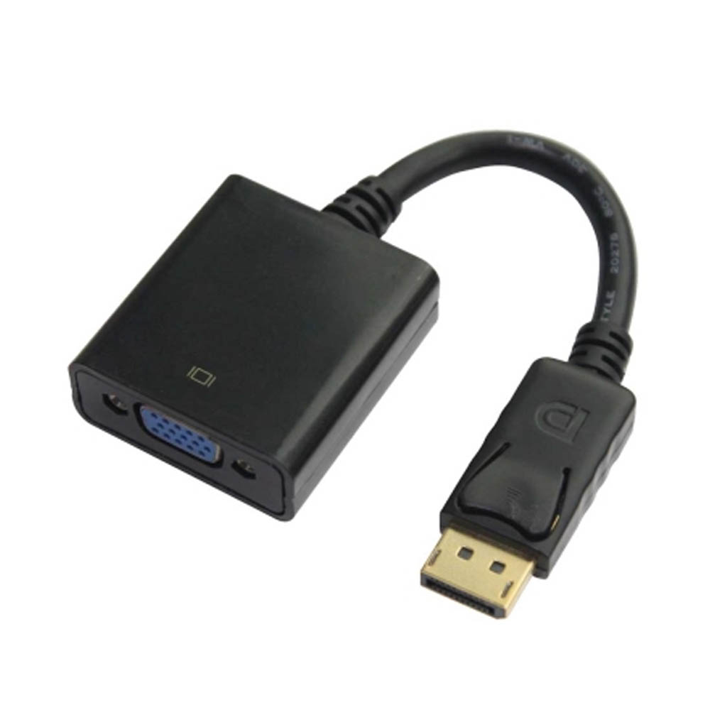 Bravo-u displayport(公)對VGA(母)鍍金接頭連接器15cm(黑)