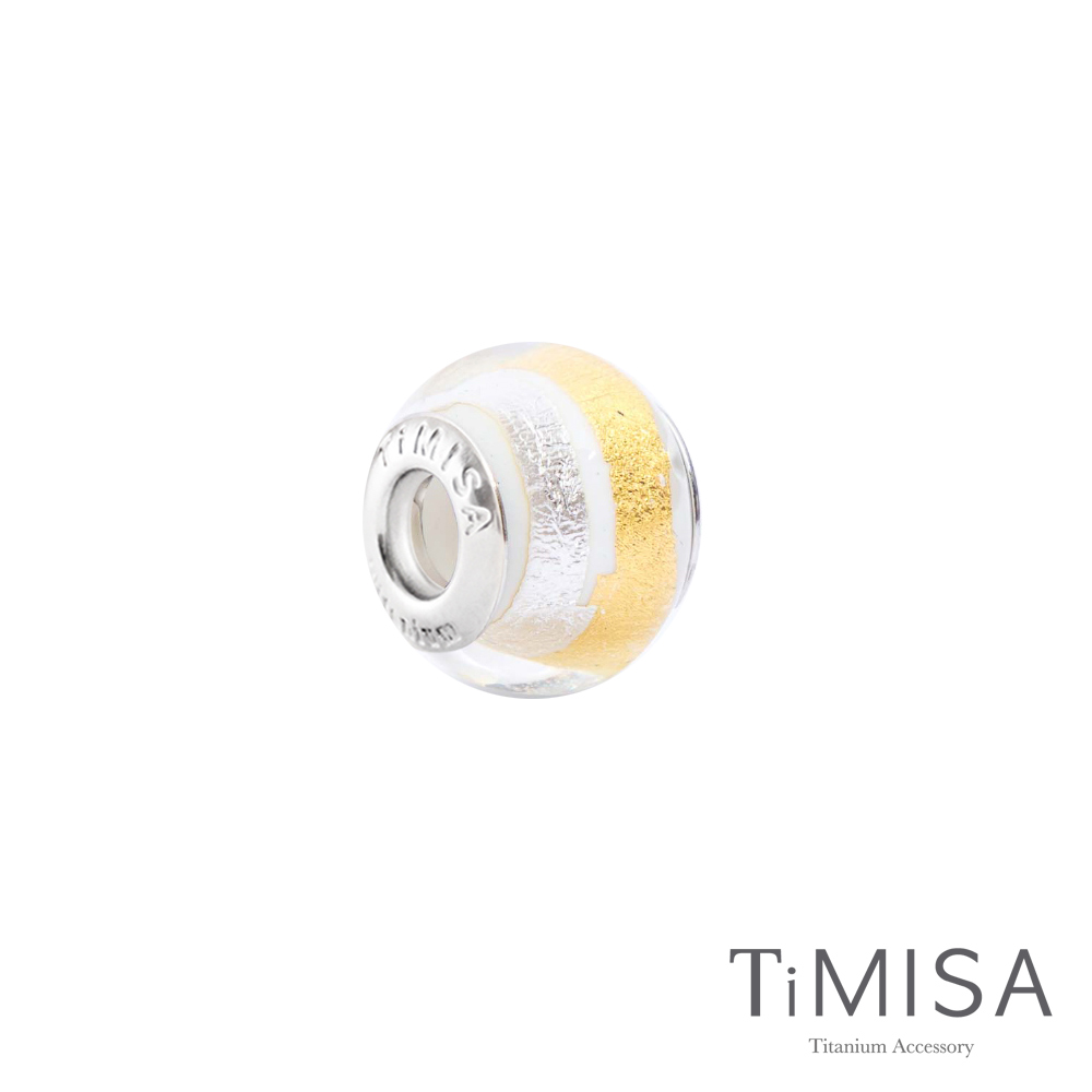 TiMISA 銀白月牙(11mm)純鈦琉璃 墜飾串珠