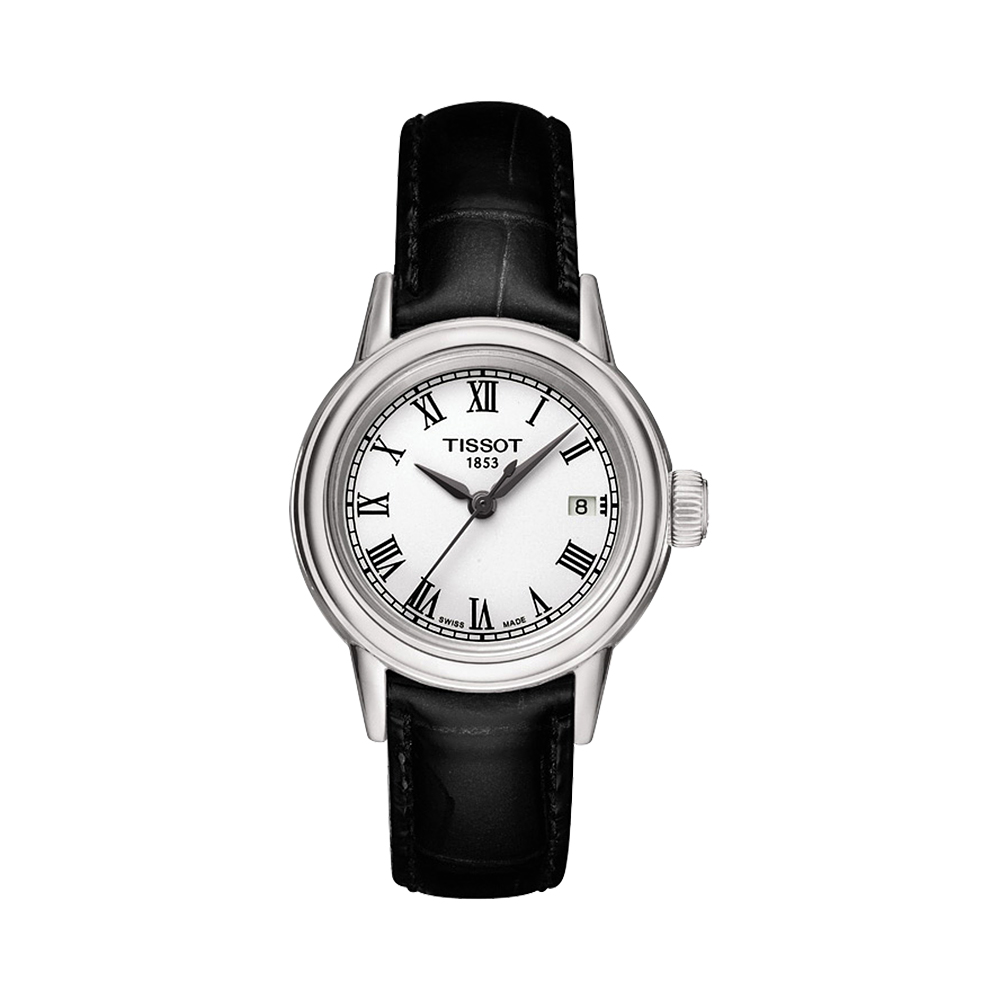 TISSOT 天梭 官方授權 T-Classic Carson 羅馬石英女錶-白/29mm