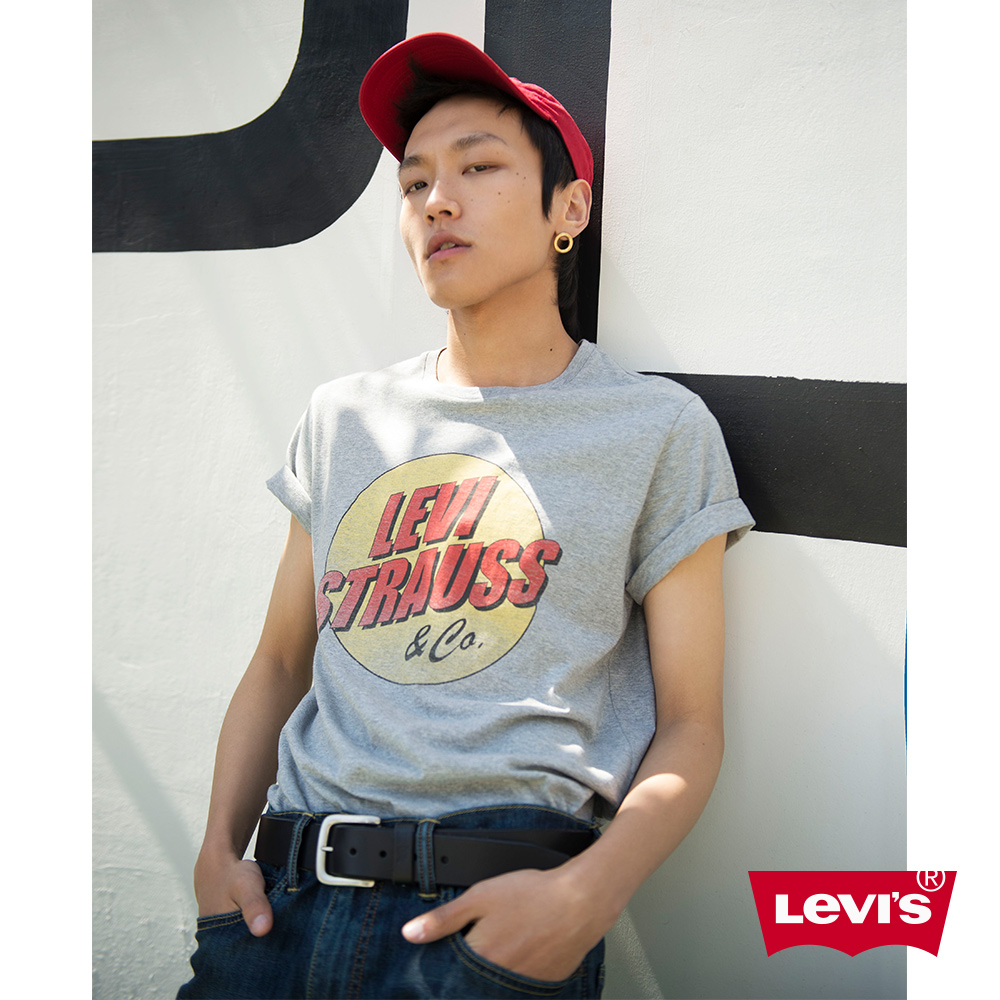 Levis T恤 男裝 復古塗鴉 灰色