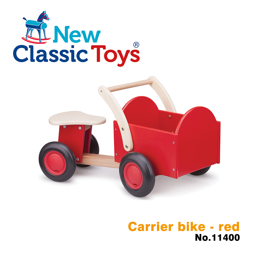 荷蘭New Classic Toys 經典木製置物滑步車 - 活力紅 - 11400