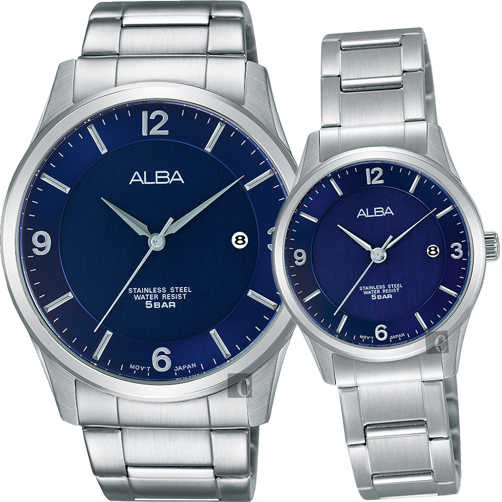 ALBA 時尚東京限定石英對錶(AS9C23X1+AH7L77X1)-藍/40+28mm