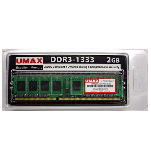 UMAX DDR3-1333 2GB桌上型記憶體