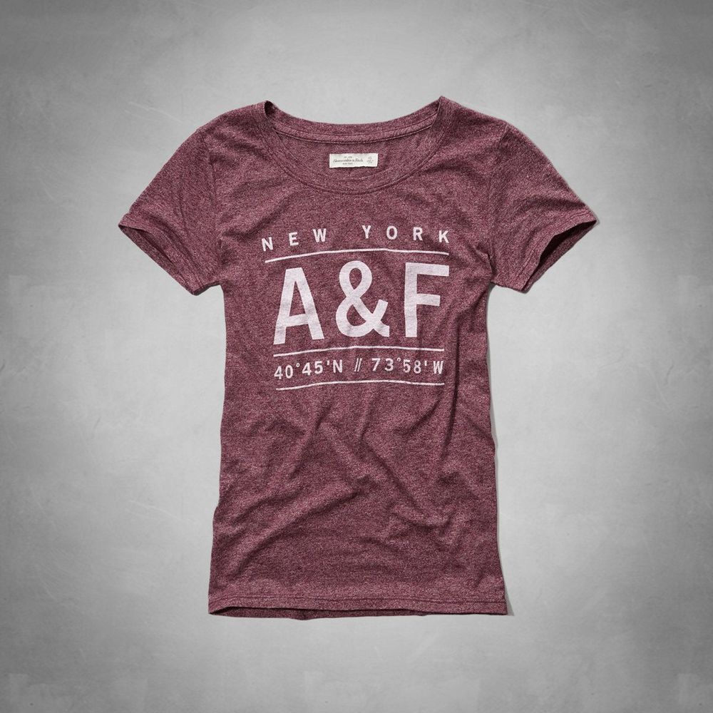 AF a&f Abercrombie & Fitch 女 短袖 T恤 紅 0785