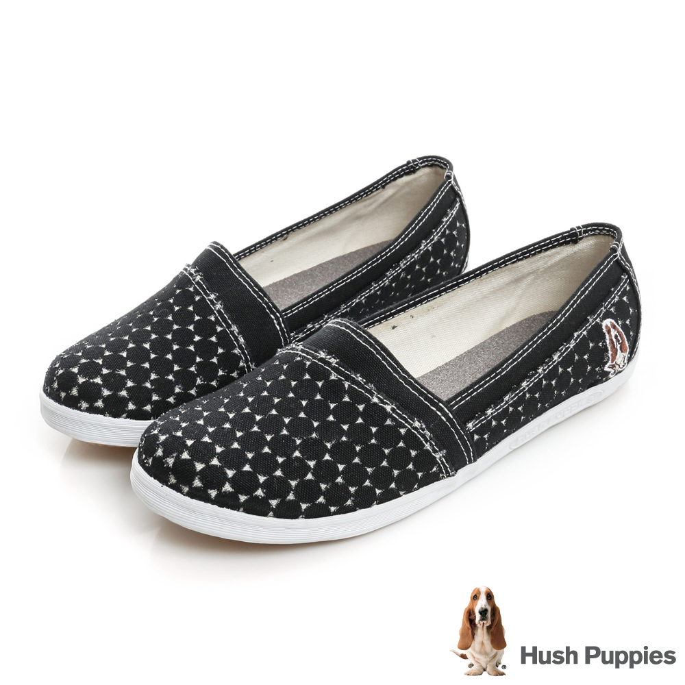 Hush Puppies 黑色戀人咖啡紗TiTi懶人鞋-黑