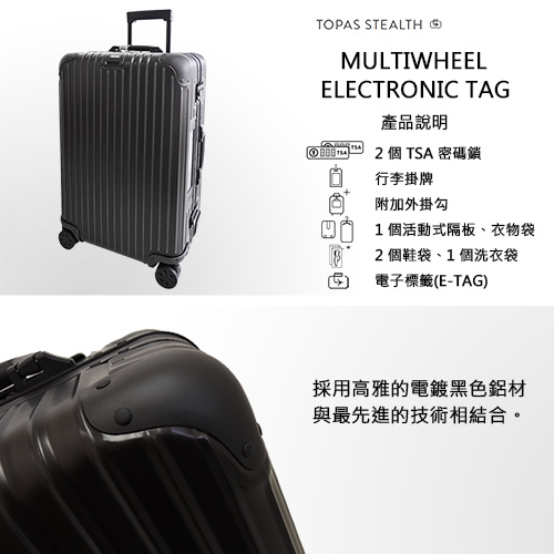 Rimowa Topas Titanium 26 Multiwheel Electronic Tag – Portmantos