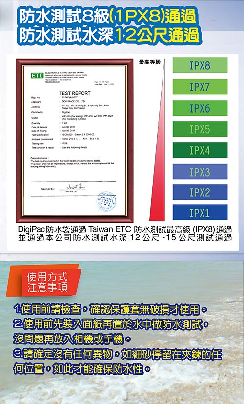 DigiPac 數位相機防水套( WP-610)