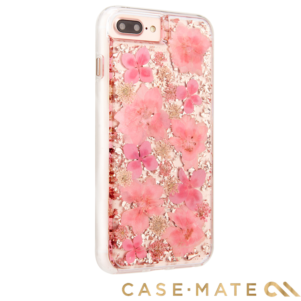 美國 Case-Mate iPhone 8+ / 7+ 真實花朵防摔手機殼 - 粉紅