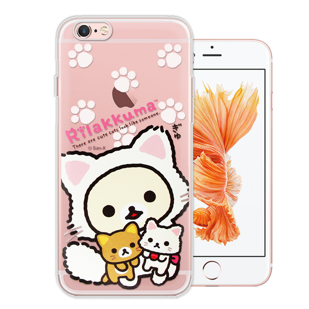 日本授權正版 拉拉熊 iPhone6s/6 plus 5.5吋 變裝彩繪手機殼(貓咪粉)