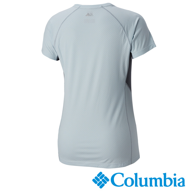 Columbia 哥倫比亞 女款-涼感快排野跑短袖上衣-灰藍色 UAR19620GL