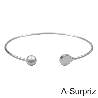 A-Surpriz 圓珠愛戀造型開口手環(白K色)