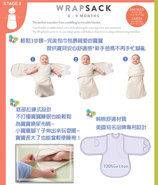 美國 Summer Infant 2合1 聰明懶人育兒包巾睡袋 - 時尚粉鑽