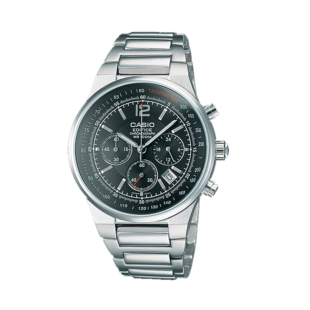 CASIO  羅馬時光計時腕錶(EF-500D-1)-黑
