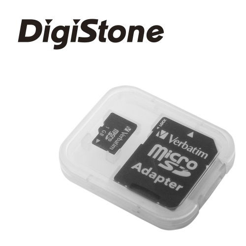 DigiStone 優質 Micro SD/SDHC 1片裝記憶卡收納盒/白透明色X10個