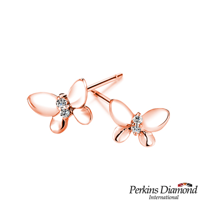 PERKINS 伯金仕 - Butterfly玫瑰金系列 鑽石耳環
