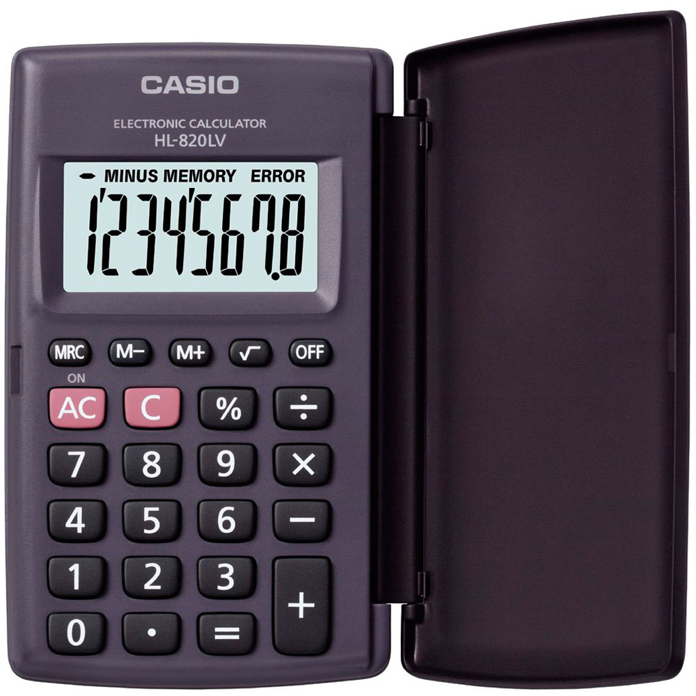 CASIO 8位數口袋型商務計算機HS-8LV-BK(國家考試專用機種)