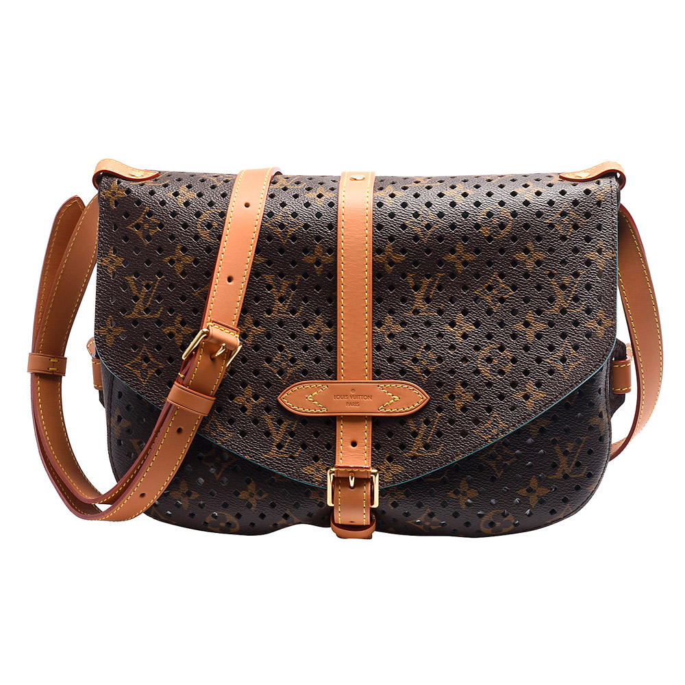 LV M93998 Saumur系列Monogram Flore雙袋式斜背馬鞍包