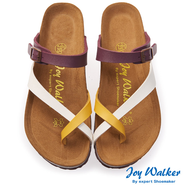 Joy Walker 素面交叉帶夾腳涼鞋* 紫色