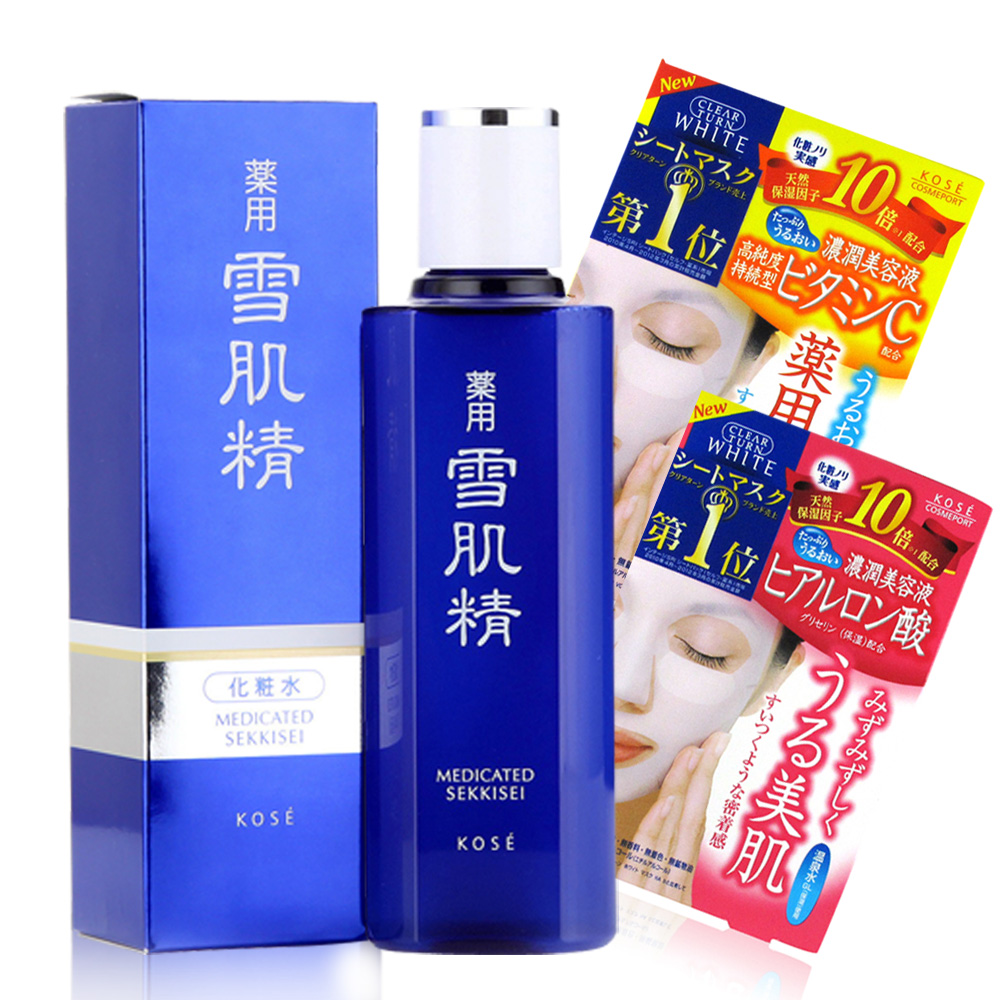 KOSE高絲 藥用雪肌精化妝水360ml(贈光映透保濕面膜維他命C+玻尿酸各一片)