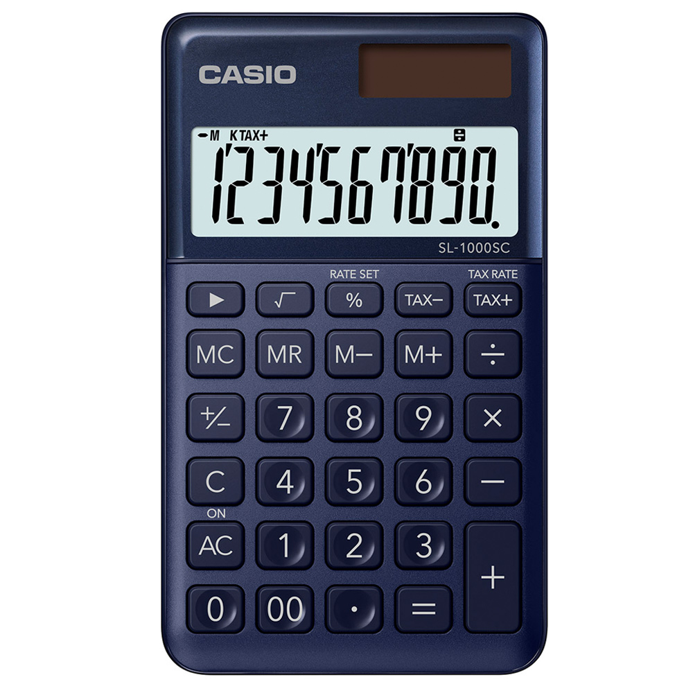 CASIO 10位元時尚霧面系列攜帶型計算機(SL-1000SC-NY)-星空藍