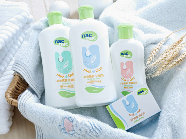 nac nac 牛奶燕麥潤膚乳液200ml x2 + 超純水濕巾60抽 12包