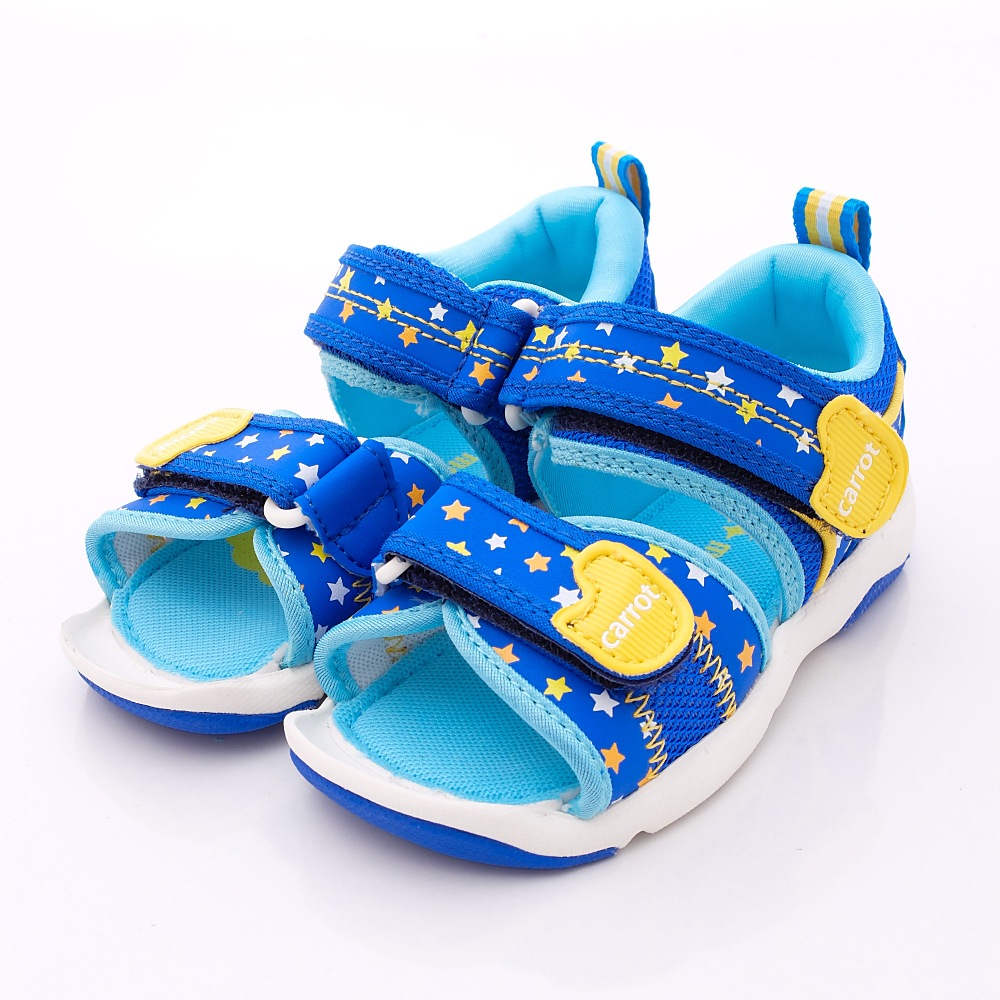 日本Carrot機能童鞋-閃耀星星涼鞋款-C20826藍(中小童段)N