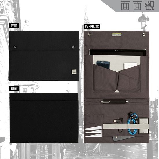 KNOMO KNOMAD SURFACE 便攜多格收納手拿包12吋