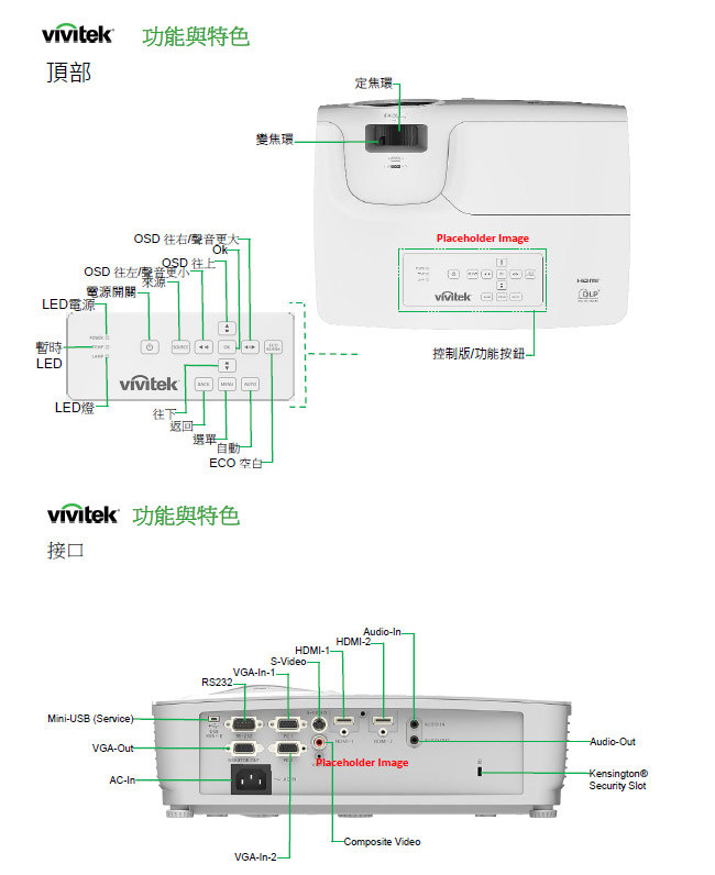 Vivitek DX28ASTAA XGA短焦投影機(3300流明)