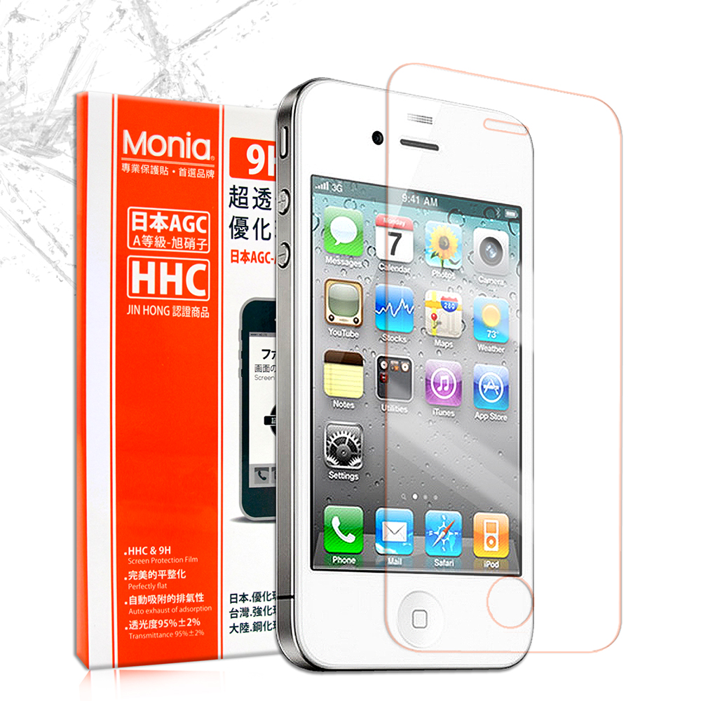 MONIA iPHONE 4 / 4S 日本頂級超透光9H鋼化玻璃膜