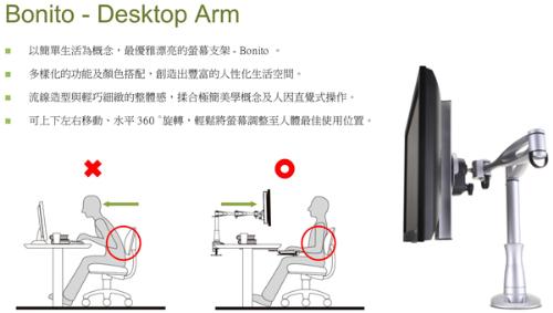 HOOLIN 普瑭電腦液晶顯示器 人因工學螢幕支稱架 LA7CQA