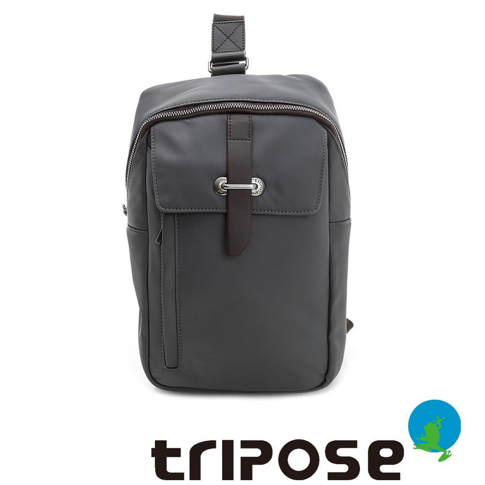 tripose 科技休閒防潑水系列斜肩單車包 灰