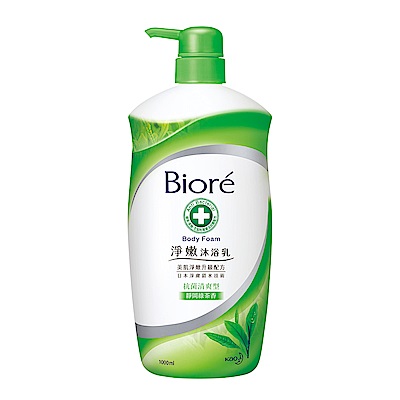 蜜妮 Biore 淨嫩沐浴乳 抗菌清爽型 靜岡綠茶香(1000ml)