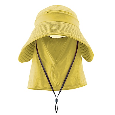 【Wildland 荒野】中性抗UV可脫式遮陽帽黃