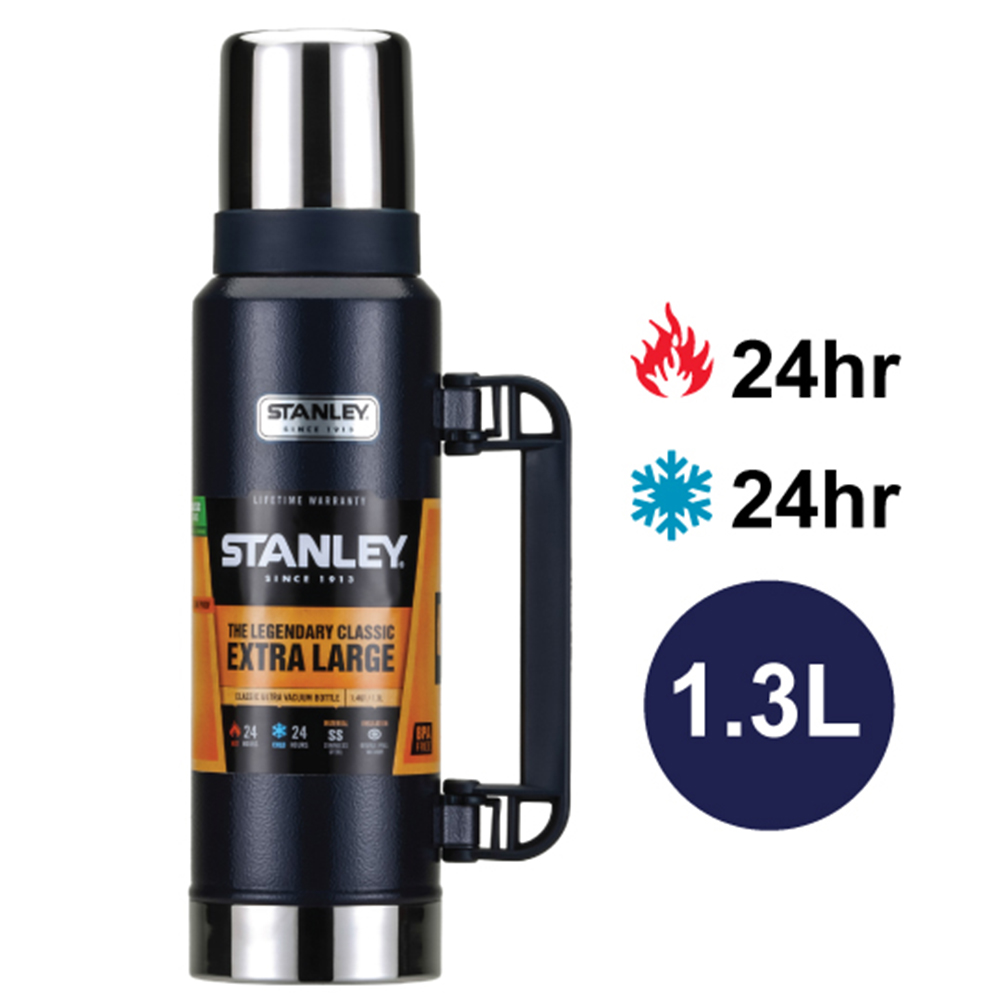 【美國Stanley】經典系列真空保溫保冷瓶 1.3L(錘紋藍)