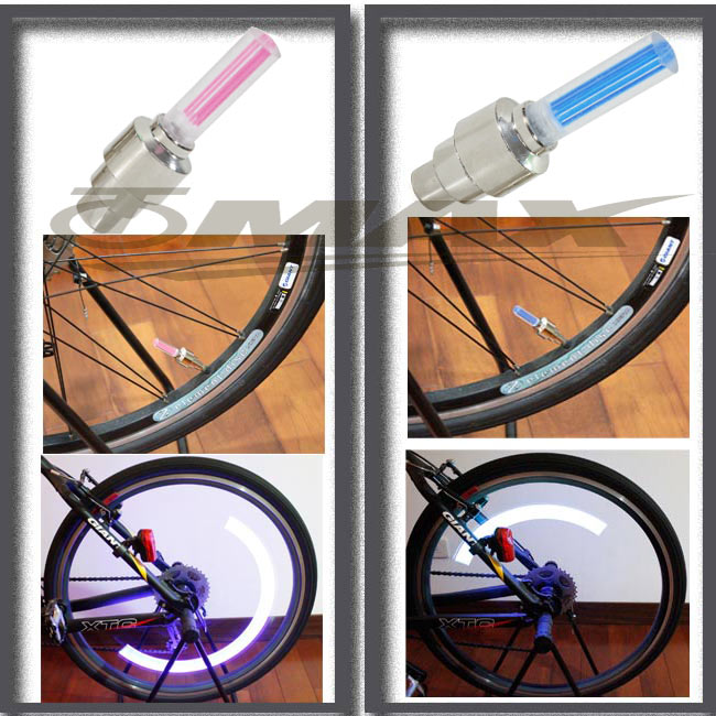 omax自行車-氣嘴警示燈風火輪-4入(顏色隨機)