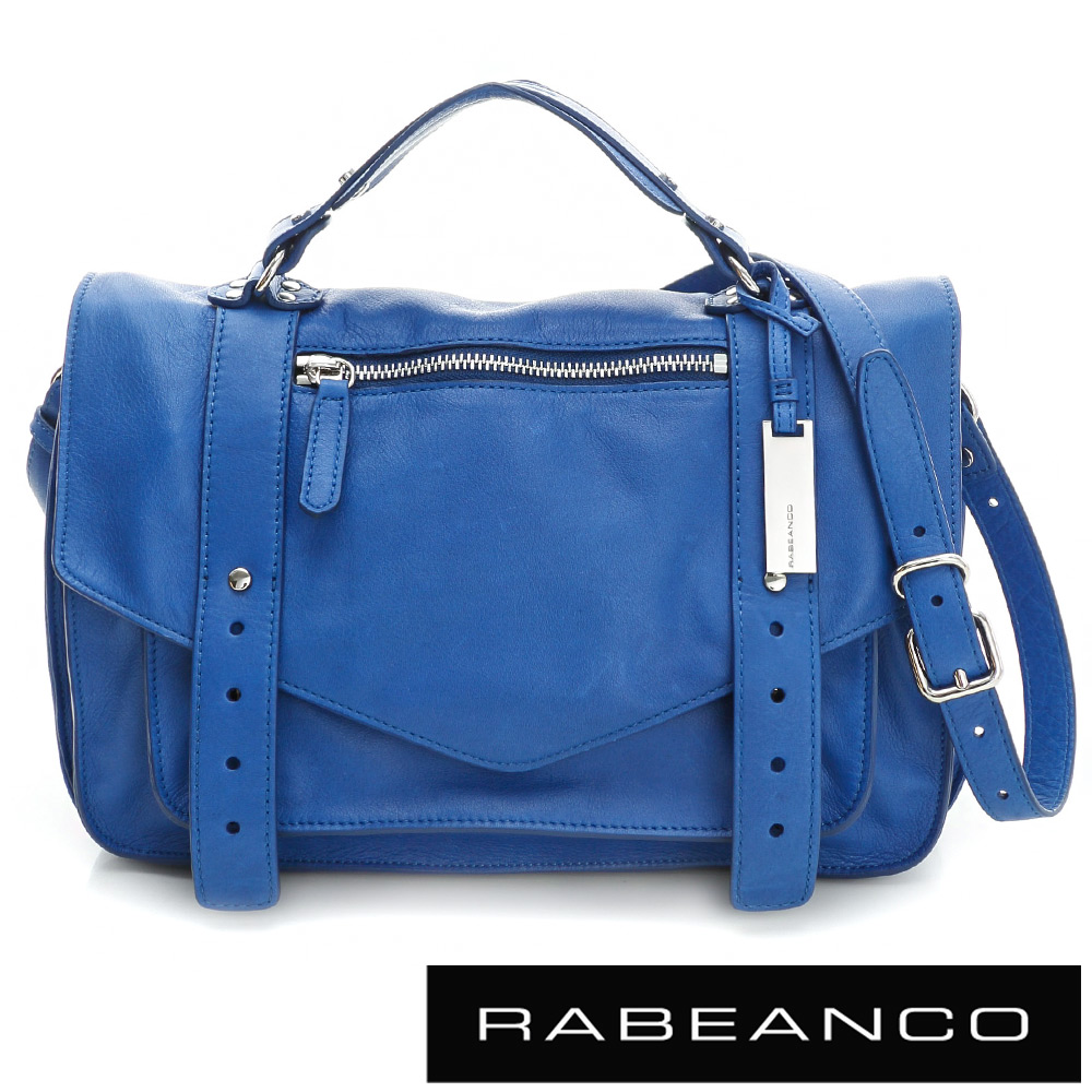 RABEANCO Modern現代美學系列雙飾帶包(小) 藍