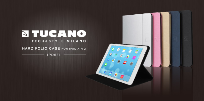 TUCANO iPad Air2 Folio 髮絲紋可站立式保護套