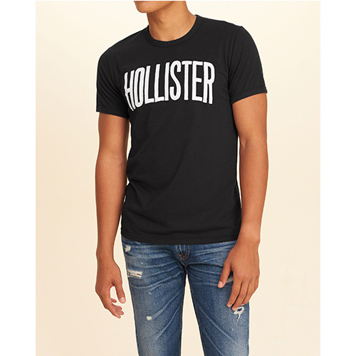 Hollister HCO 海鷗 經典文字設計短袖T恤-黑色