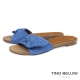 Tino Bellini 浪漫扭結平底涼拖鞋 _藍 product thumbnail 1