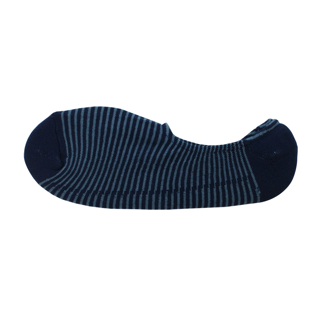 貝柔氣墊加大萊卡隱形襪3入(條紋藍)