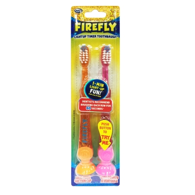 美國Dr. Fresh Firefly計時發光兒童牙刷2入