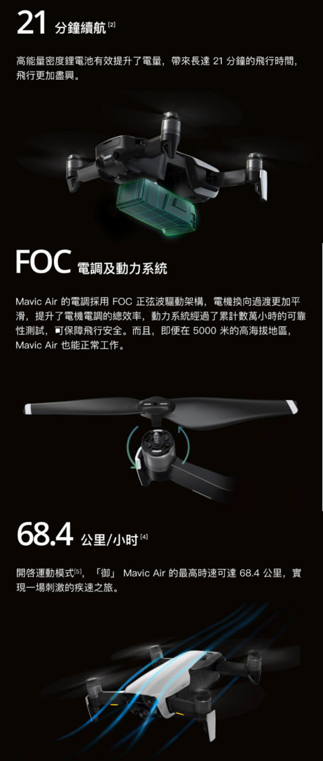 DJI MAVIC AIR 曜石黑全能套裝(飛隼公司貨)+基礎飛行課程