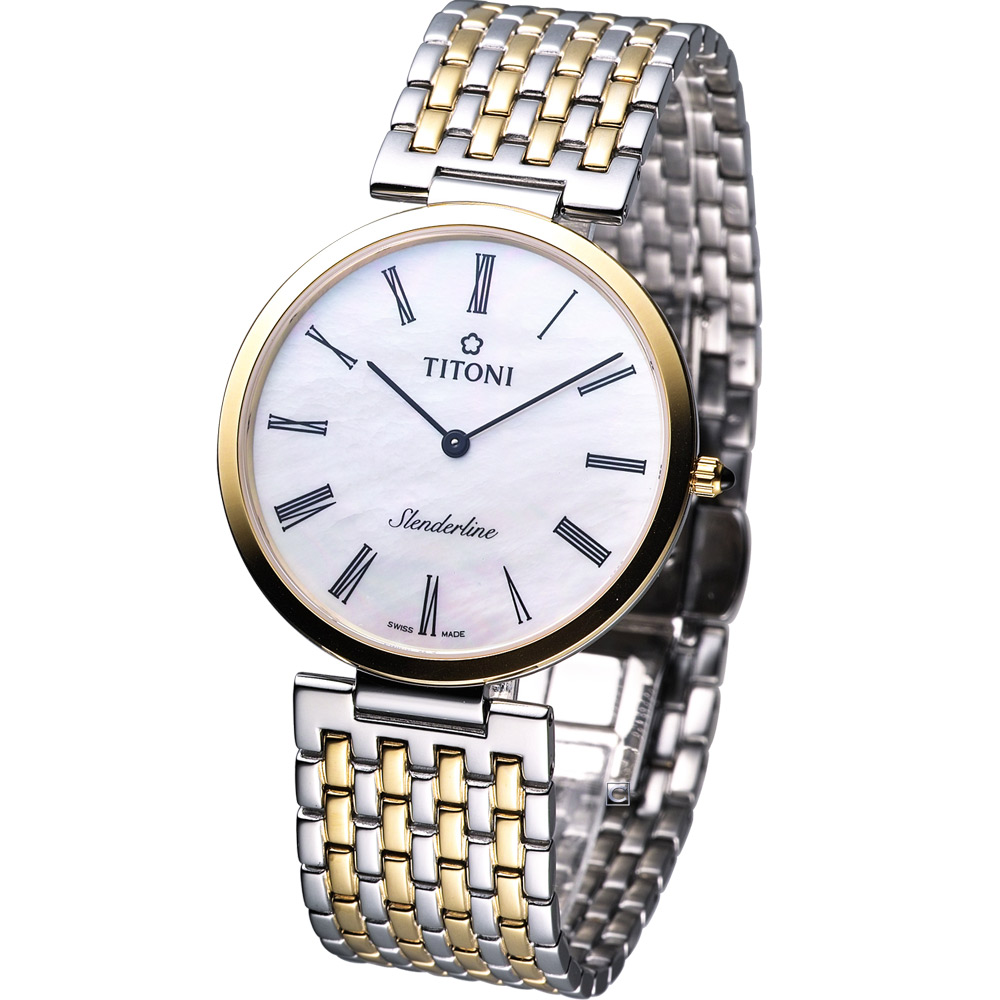 TITONI Slenderline 超薄紳士腕錶-37mm