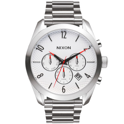 nixon bullet chrono先鋒計時網紋腕錶-白x銀/43mm