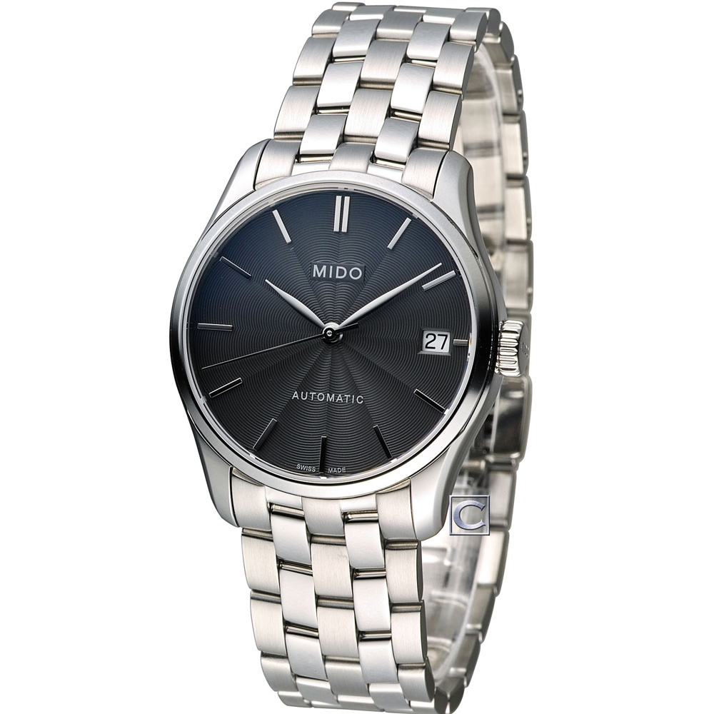 【MIDO 美度】官方授權 Belluna ll 永恆優雅80小時動力儲存機械錶腕錶-黑/33mm