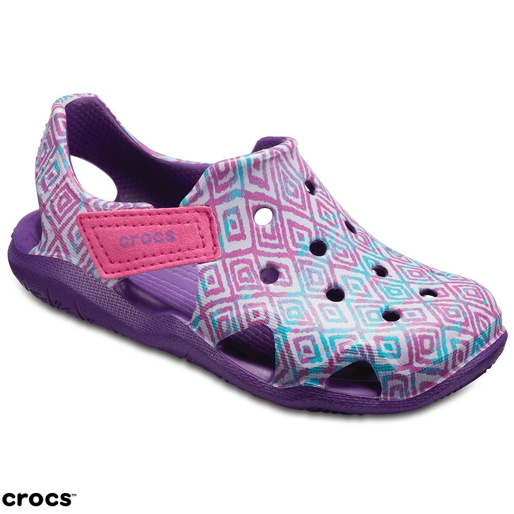 Crocs 卡駱馳 (童鞋) 激浪圖案涉水童鞋 204990-57H