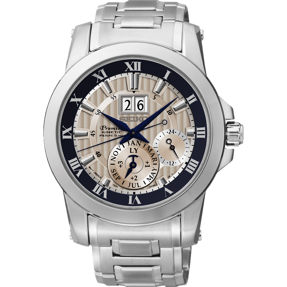 SEIKO Premier 60周年限量人動電能萬年曆腕錶(SNP111J1)-銀灰/41mm